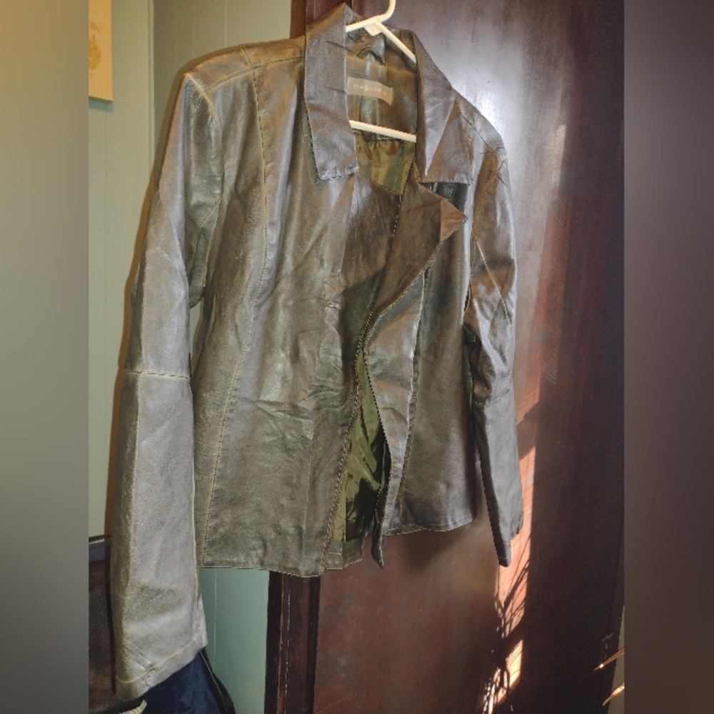 Bagatelle Women's Brown Faux Leather Moto Jacket XL